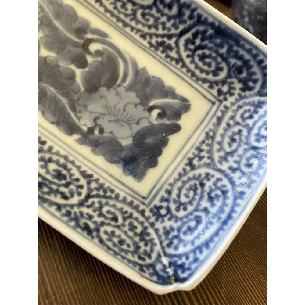 Old Imari Decorative Plate - Vintage Sushi Japanese Porcelain 8 1/2x4 1/2